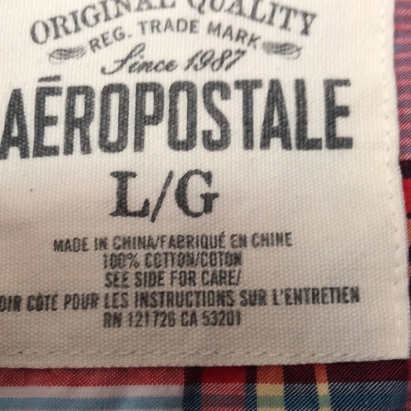 Men’s Blue Plaid Aeropostale Shirt - Picture 6 of 7